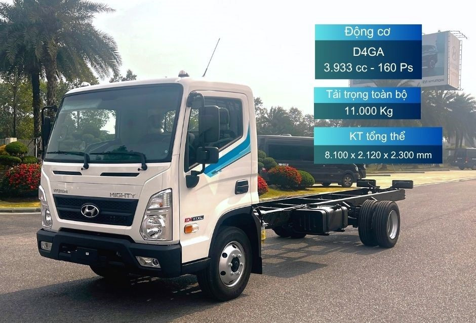 Hyundai EX11XL Thùng Kín Tải 7 Tấn Thùng Dài 6.2M – Báo Giá Mighty